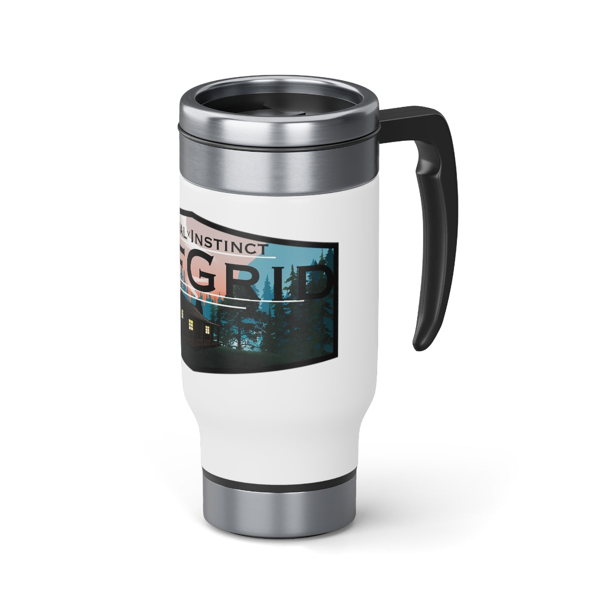 Off Grid Stainless Steel Travel Mug with Handle, 14oz