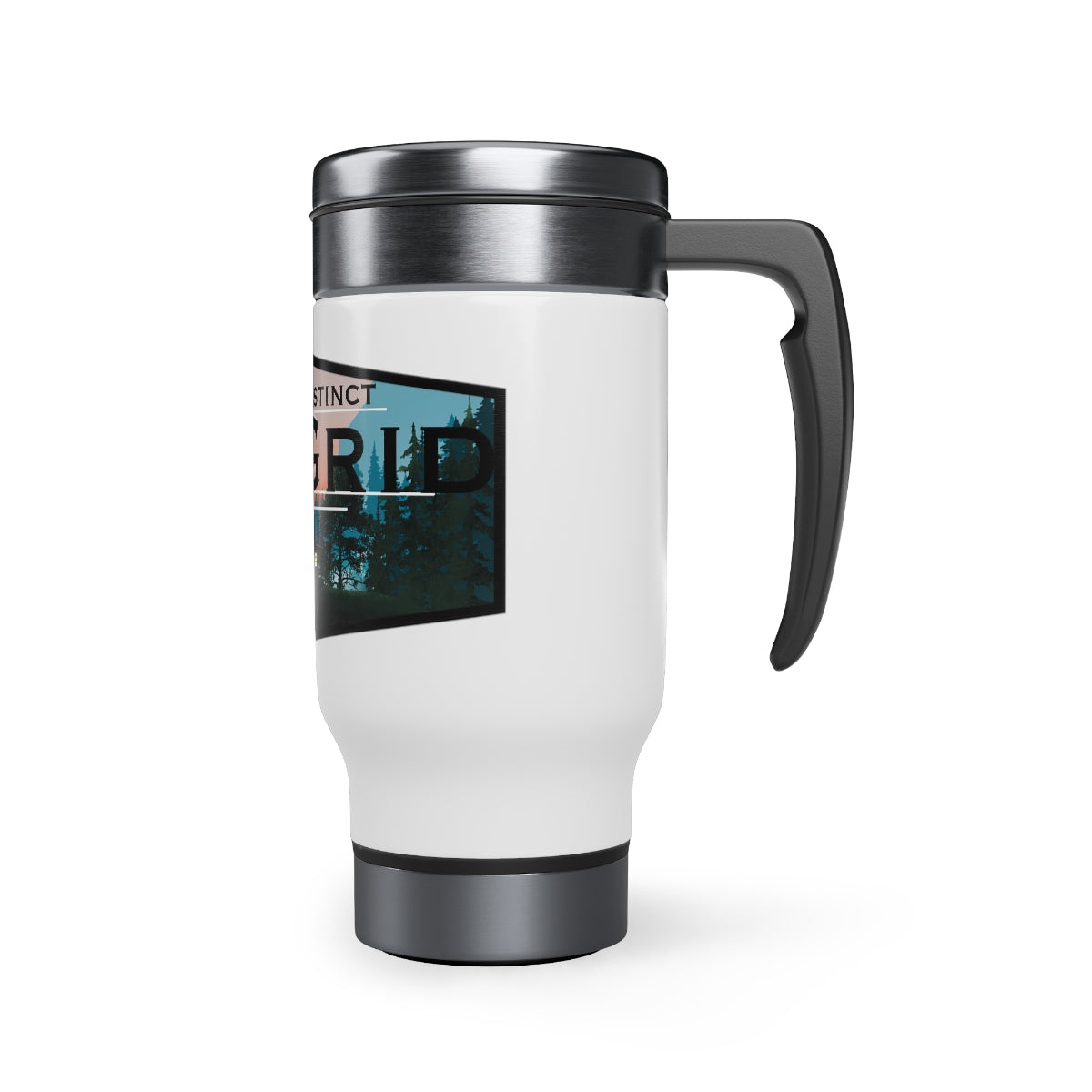 Off Grid Stainless Steel Travel Mug with Handle, 14oz