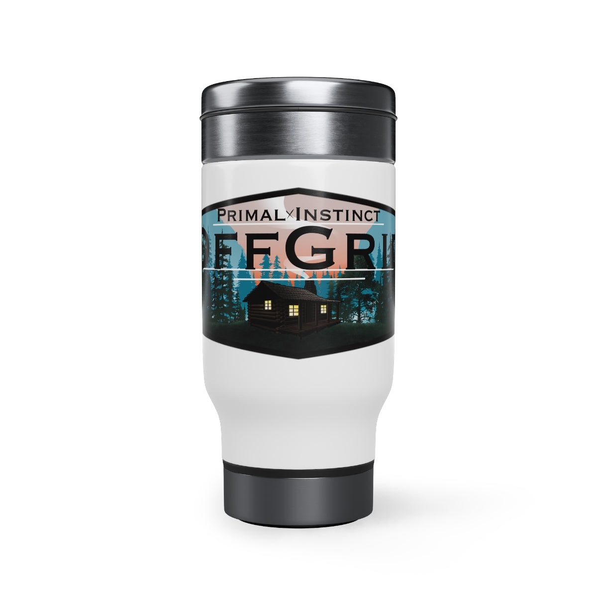 Off Grid Stainless Steel Travel Mug with Handle, 14oz